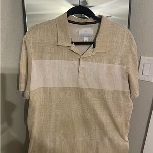 adidas Tan Polo Shirt with Color-Blocked Design
